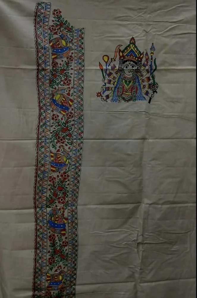 Handmade Tussar Silk Printed Men Kurta (Black)