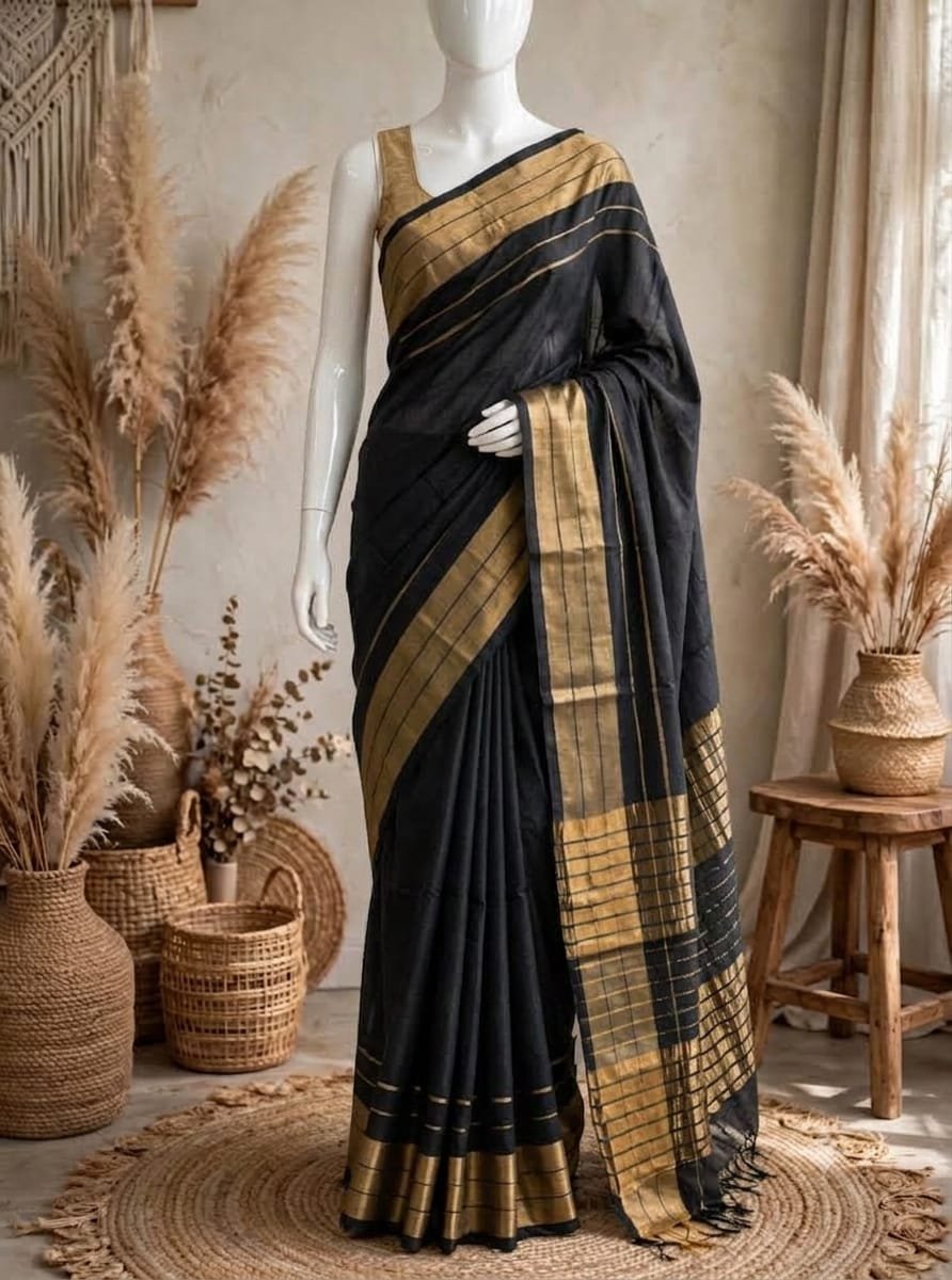 Tussar Copper zari border2