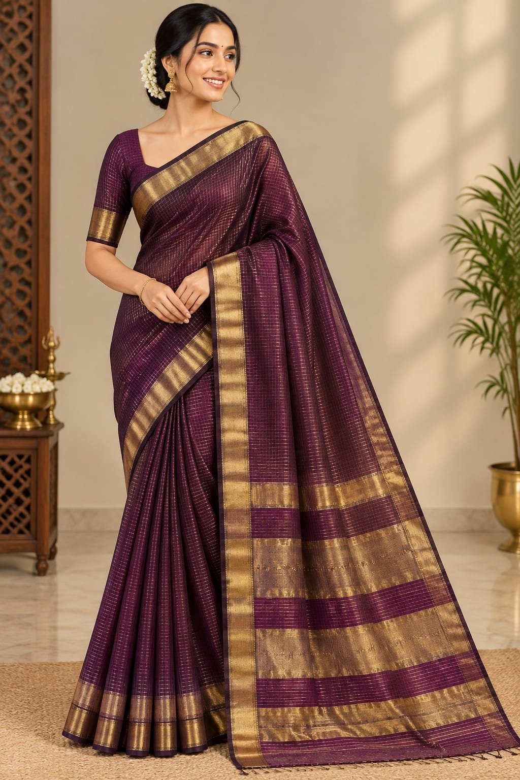 Handloom Maheshwari Silk Saree5